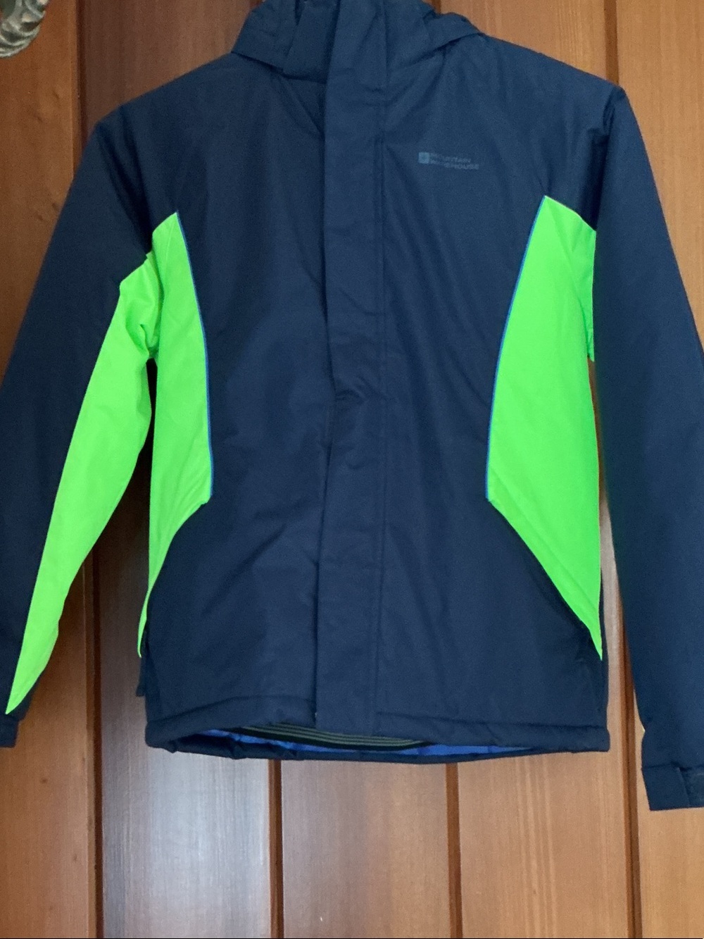 Kids Navy Jacket with Neon Green Accent Hood